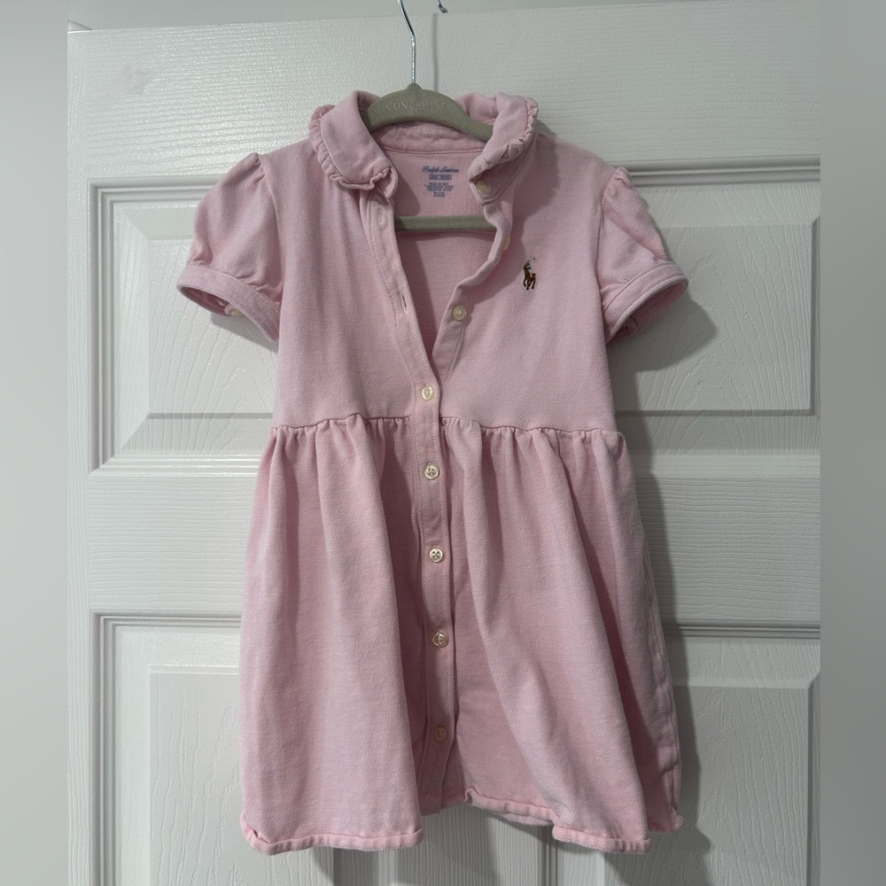 Pink Ralph Lauren Polo shirt dress 24m